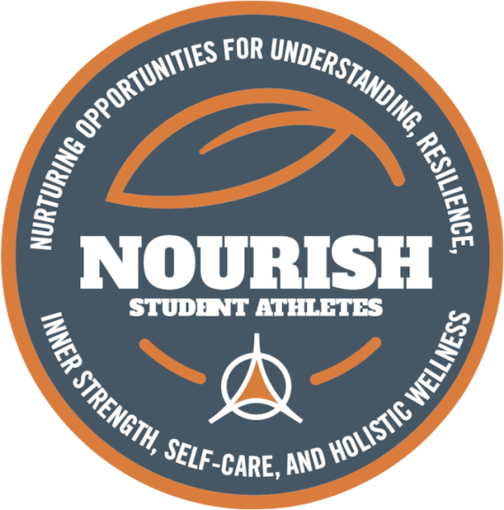Logo for NOURISH STUDENT ATHLETES, promoting understanding, resilience, and holistic wellness.